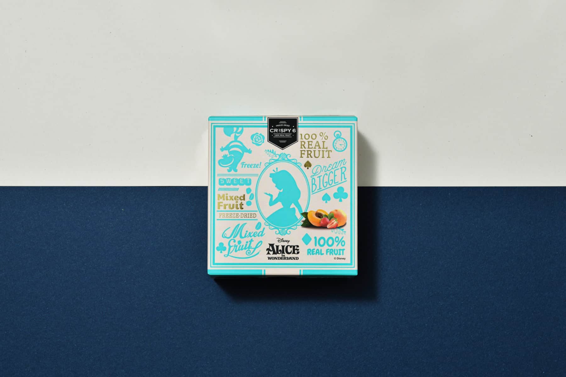 CRISPY 6 Alice in Wonderland Freeze-Dried Fruit Package design