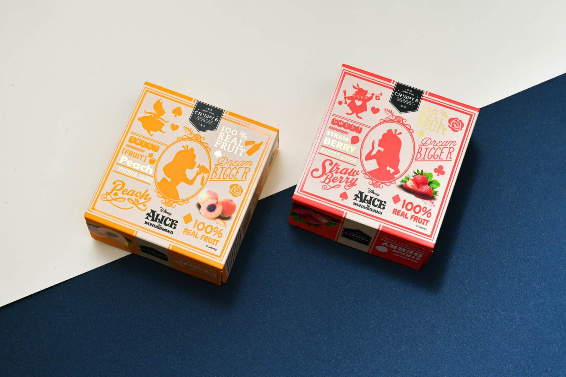 CRISPY 6 Alice in Wonderland Freeze-Dried Fruit Package design