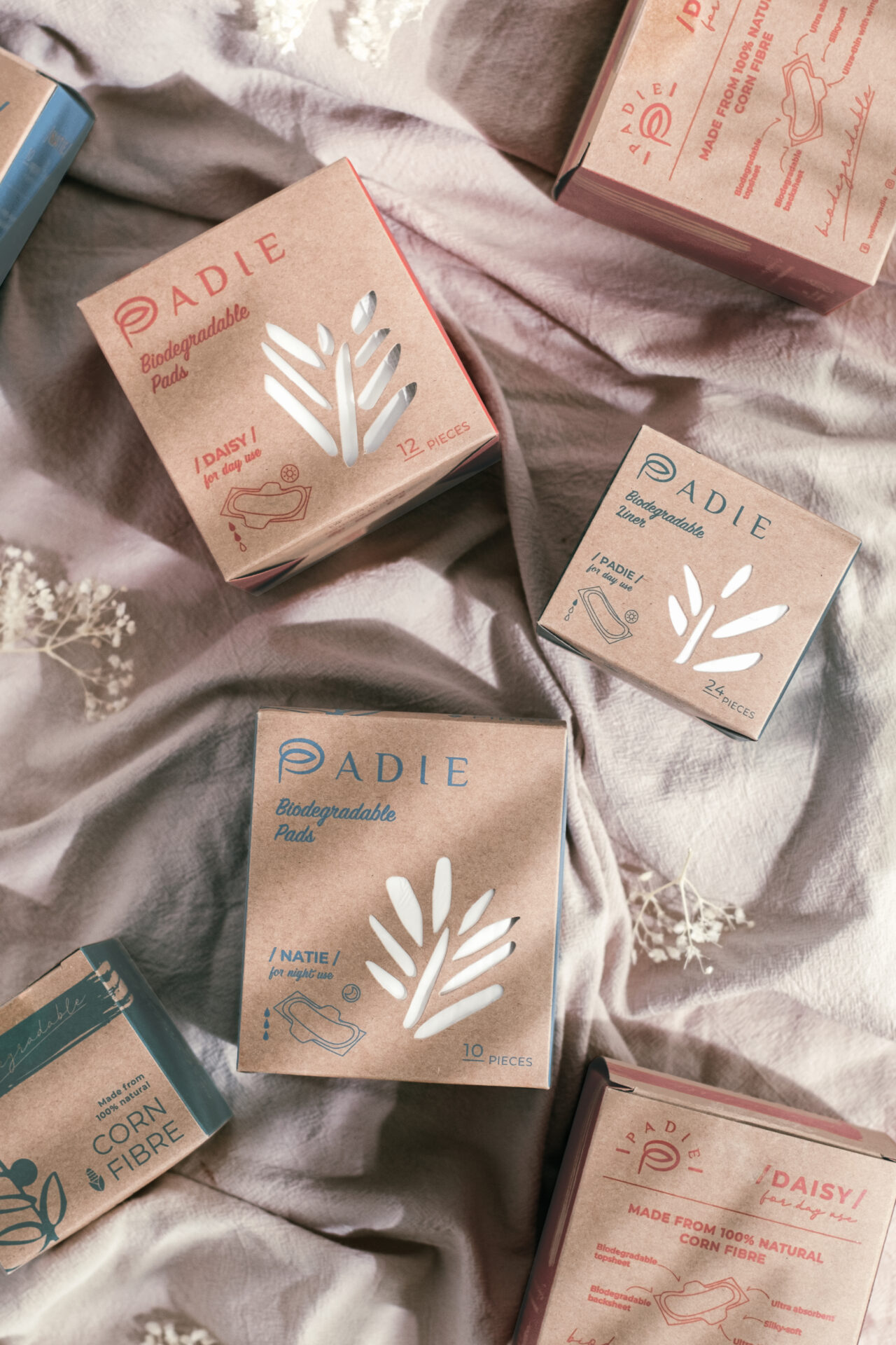 PADIE - Biodegradable Pads | Branding and Packaging Design