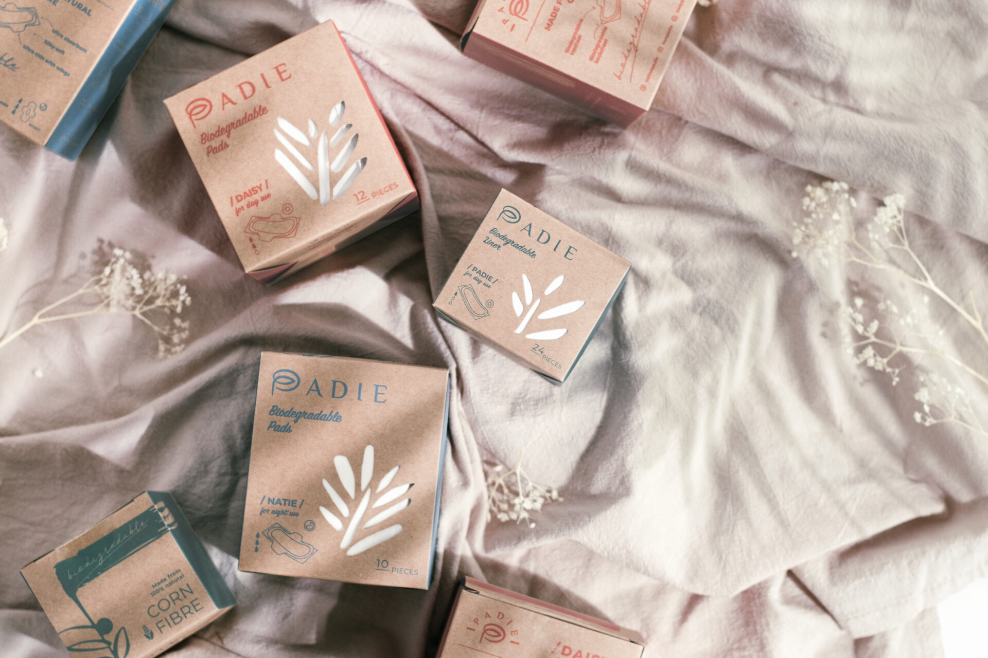 PADIE - Biodegradable Pads | Branding and Packaging Design