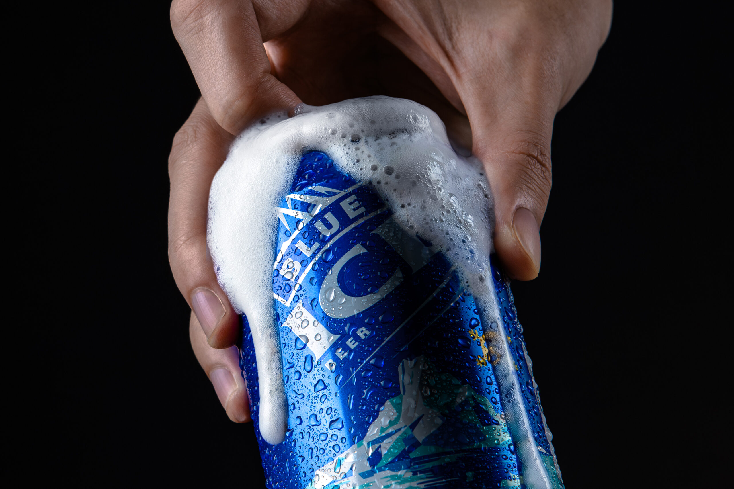 BlueIce_Open2_CloseUp Blue Ice Beer | FMCG Beer Packaging Design
