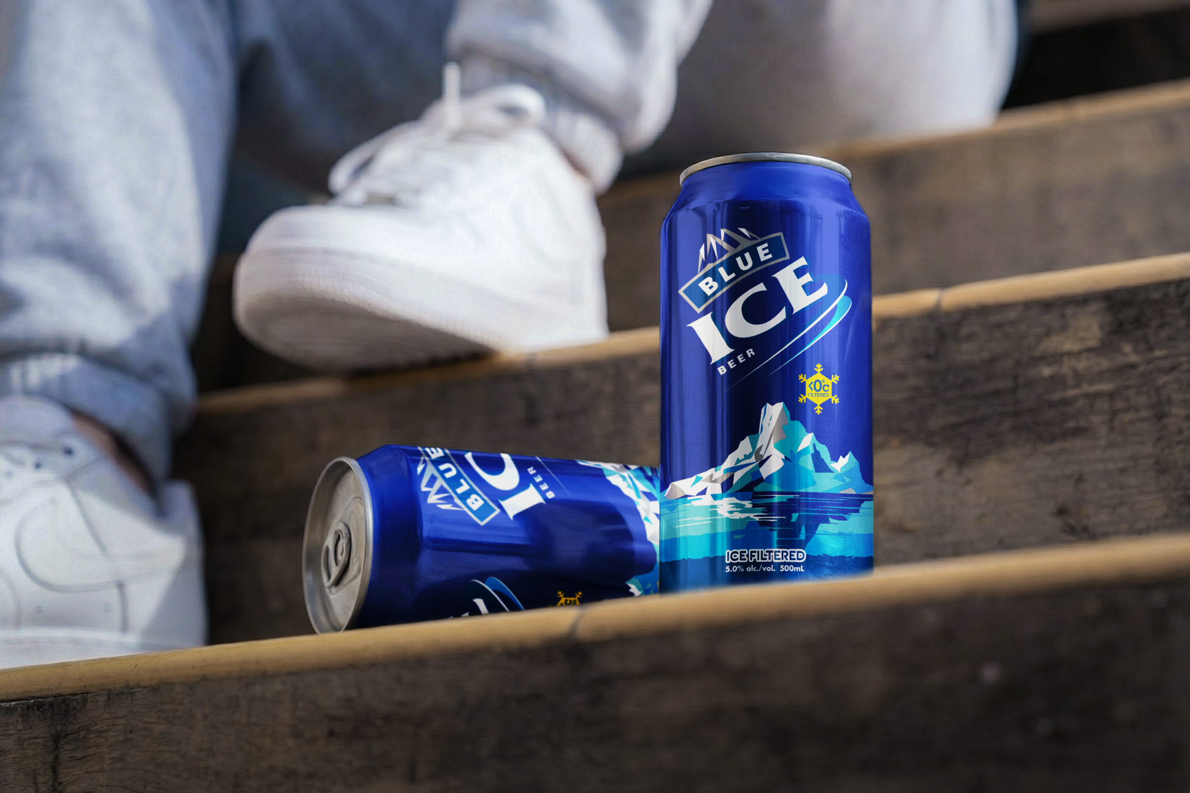 BlueIce_Stairs_Mockup Blue Ice Beer | FMCG Beer Packaging Design